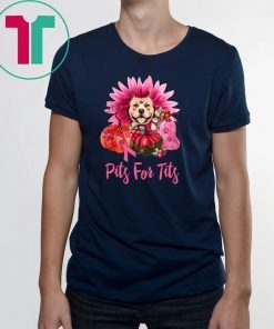 Pitbull pits for tits gerbera pumpkin breast cancer awareness T-Shirt