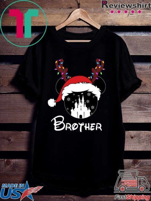 Reindeer Mickey Brother Disney Castle Family Christmas 2020 T-Shirt