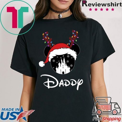 Reindeer Mickey Daddy Disney Castle Family Christmas Shirt