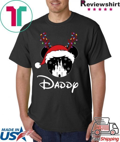 Reindeer Mickey Daddy Disney Castle Family Christmas Shirt