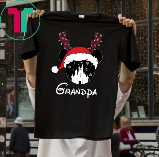 Reindeer Mickey Grandpa Disney Castle Family Christmas Shirt