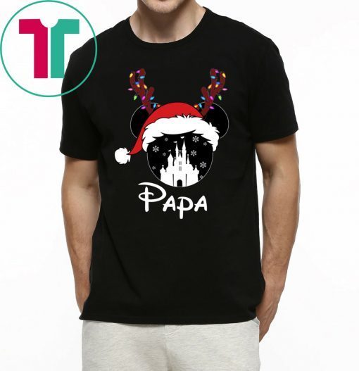 Reindeer Mickey Papa Disney Castle Family Christmas Shirt