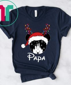 Reindeer Mickey Papa Disney Castle Family Christmas Shirt