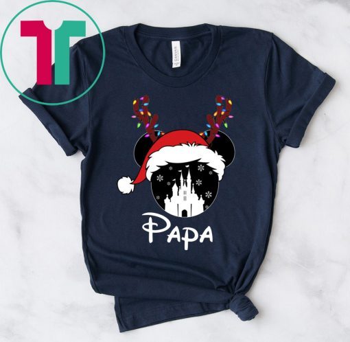 Reindeer Mickey Papa Disney Castle Family Christmas Shirt