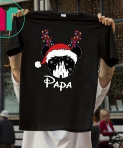 Reindeer Mickey Papa Disney Castle Family Christmas Shirt