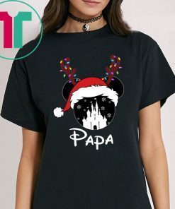 Reindeer Mickey Papa Disney Castle Family Christmas Shirt