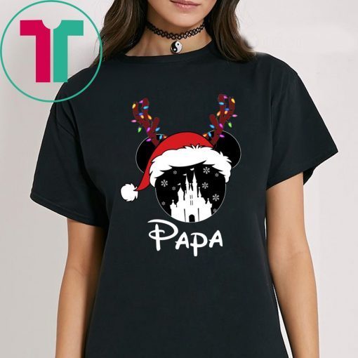 Reindeer Mickey Papa Disney Castle Family Christmas Shirt