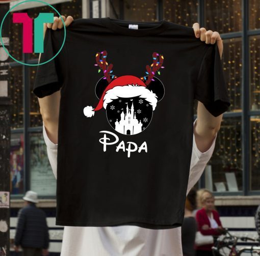 Reindeer Mickey Papa Disney Castle Family Christmas Shirt