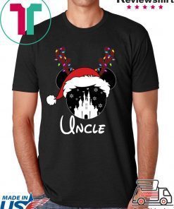 Reindeer Mickey Uncle Disney Castle Family Christmas T-Shirts