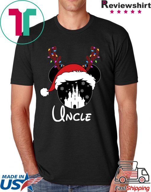 Reindeer Mickey Uncle Disney Castle Family Christmas T-Shirts