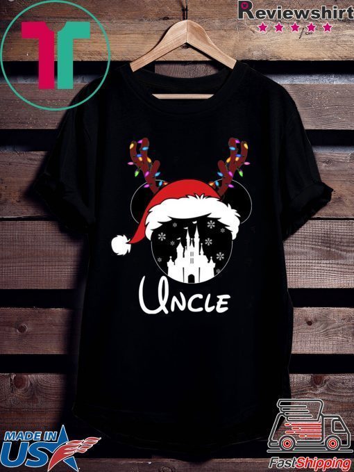 Reindeer Mickey Uncle Disney Castle Family Christmas T-Shirts