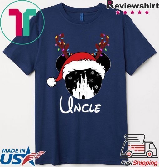 Reindeer Mickey Uncle Disney Castle Family Christmas T-Shirts