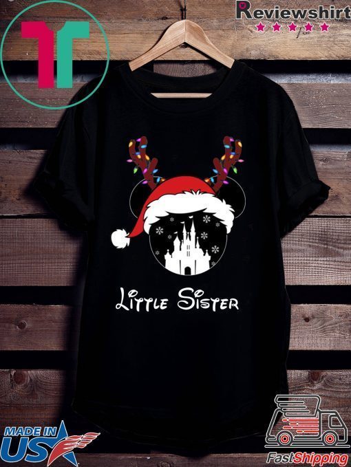 Reindeer Minnie Little Sister Disney Castle Family Christmas Shirts