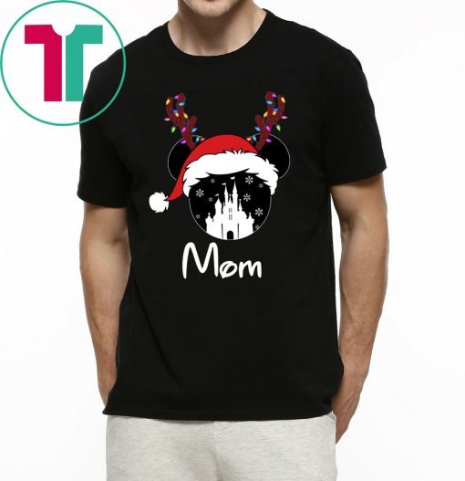 Reindeer Minnie Mom Disney Castle Family Christmas Tee Shirt