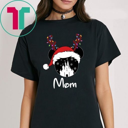 Reindeer Minnie Mom Disney Castle Family Christmas Tee Shirt