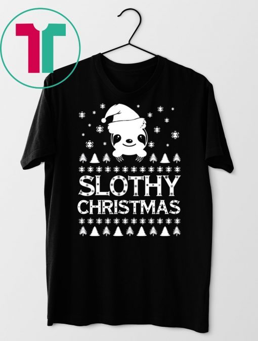 Slothy Christmas Ugly T-Shirts