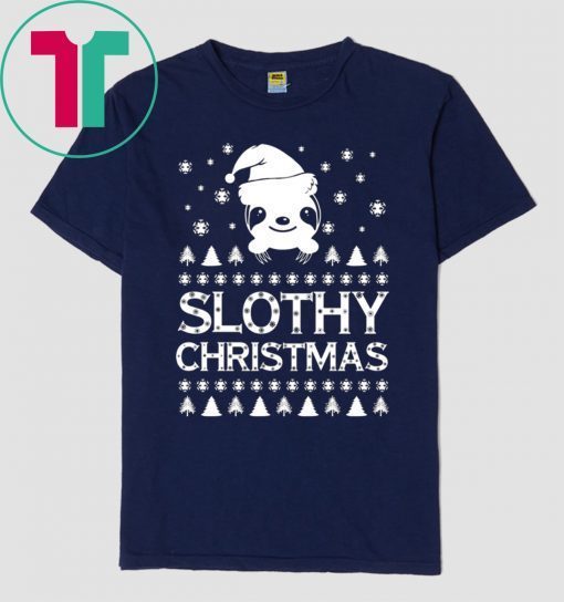 Slothy Christmas Ugly T-Shirts