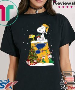 St Louis Blues Snoopy Woodstock Christmas Tee Shirt