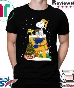 St Louis Blues Snoopy Woodstock Christmas Tee Shirt