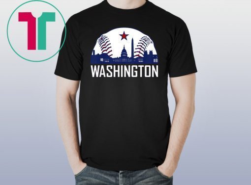 Washington DC Baseball Hometown Skyline National Vintage Tee Shirt