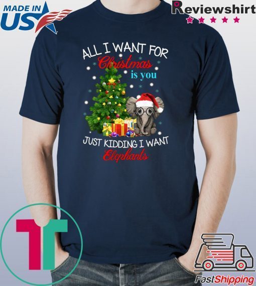 All I want for Christmas is you Just kidding I want Elephants T-Shirt