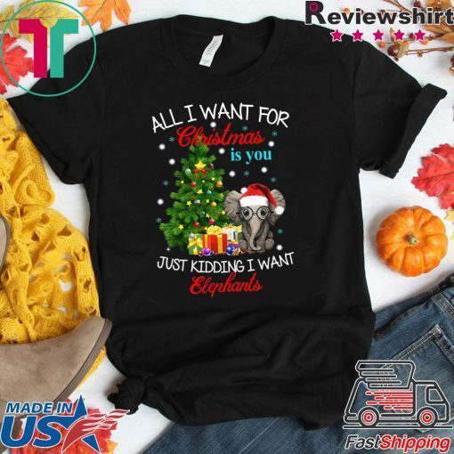 All I want for Christmas is you Just kidding I want Elephants T-Shirt