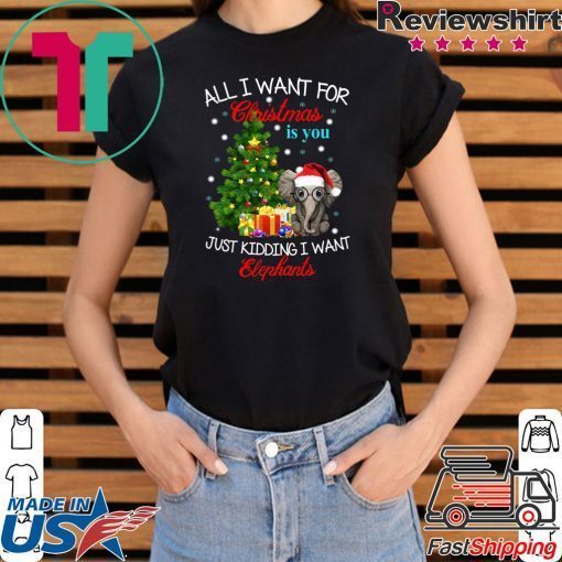 All I want for Christmas is you Just kidding I want Elephants T-Shirt