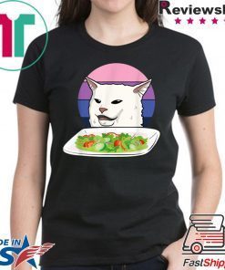 Angry women yelling at confused cat at dinner table meme Unisex Shirt