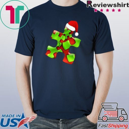 Autism santa christmas tee shirt