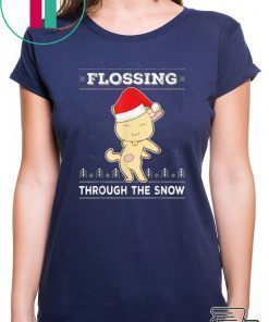 Awesome Flossing Through The Snow Cat Ugly Christmas 2020 Shirt