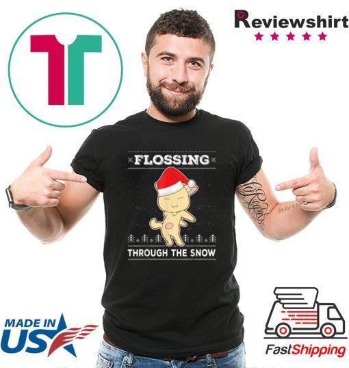 Awesome Flossing Through The Snow Cat Ugly Christmas 2020 Shirt