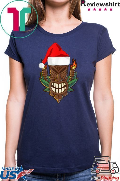 Awesome Tiki with Santa Hat Christmas Hawaii 2020 Shirt