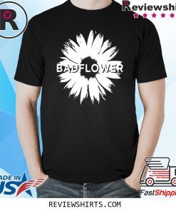 BADFLOWER FLOWER BLACK T-SHIRT
