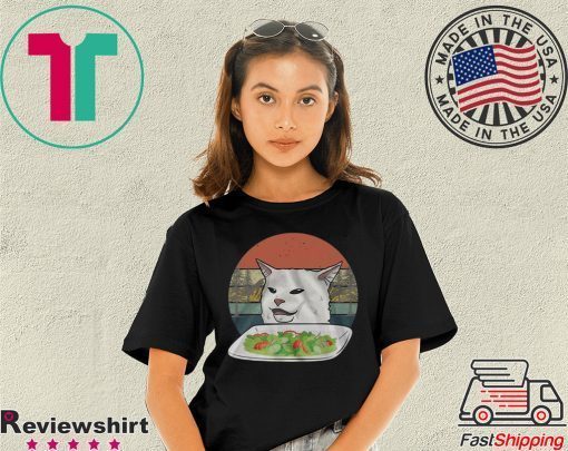Cat At Dinner Vintage Shirt