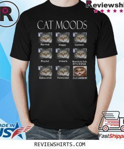Cat moods Feelings face t-shirt