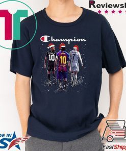 Champion Santa Neymar Jr Messi And Ronaldo Christmas Shirt