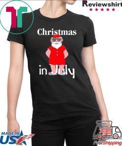Christmas In July Funny Summer Santa Holiday shirt