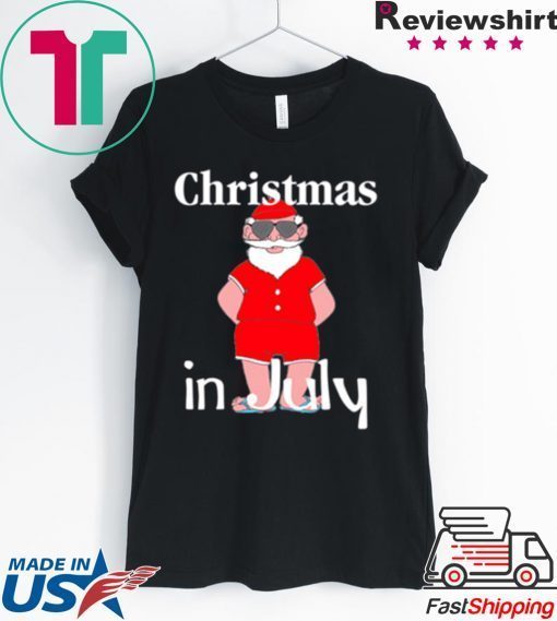 Christmas In July Funny Summer Santa Holiday shirt