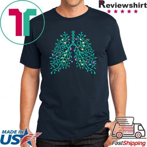 Christmas tree lights respiratory therapy lungs shirt