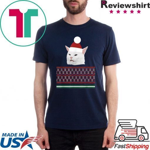 Christmas ugly sweater cheeky Table dinner cat dank meme T-Shirt
