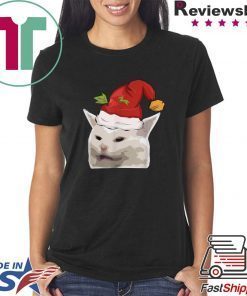 Confused Cat Meme Dank Table I Funny XMAS T-Shirt