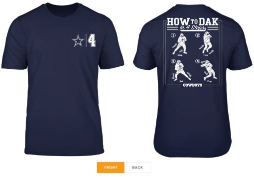 Dallas Cowboys How To Dak Tee Shirt