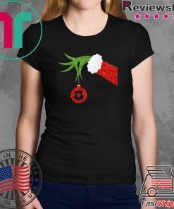 Funny Grinch Hand holding Police ornament Christmas T-Shirt