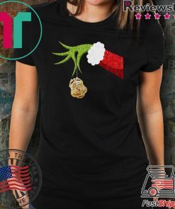 Funny Grinch Hand holding Police ornament Christmas shirt