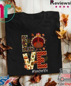 Funny Love Teacher Life Turkey Thanksgiving #Teacherlife Premium Gift T-Shirt