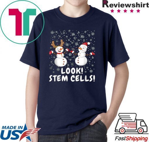 Funny Stem Cell Snowman Christmas Science Tee shirt