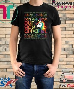 Gay Christmas Rainbow Unicorn Don We Now Our Gay T-Shirt