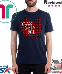 Gobble Gobble Yall Ya’ll Red Plaid Thanksgiving Turkey T-Shirt