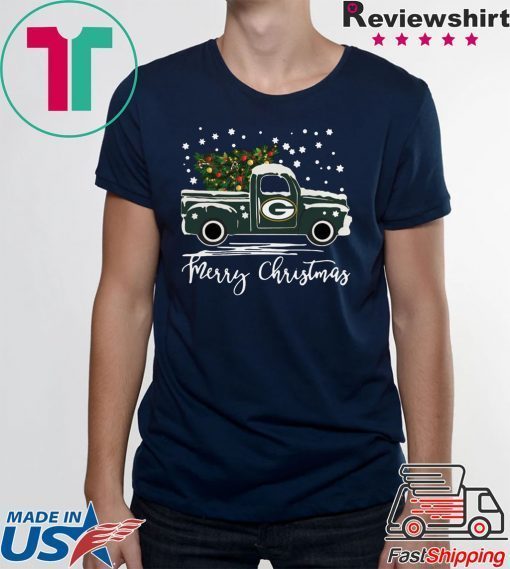 Green Bay Packers pickup truck Merry Christmas shirt