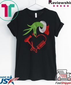 Grinch Hand Holding A Barber Items Christmas Style Shirt